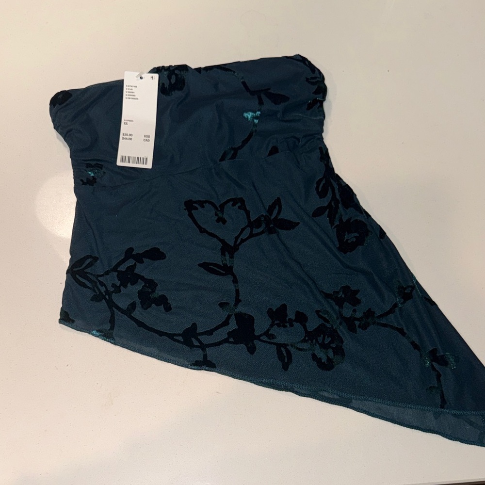 Urban Outfitters Blue Floral Tube Top